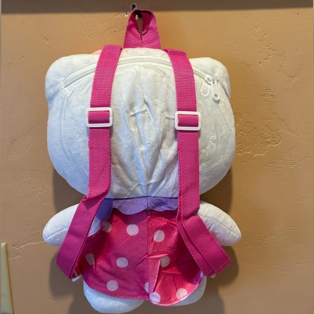HELLO KITTY Pink & White Polka Dot Figural Backpack Made By Sanrio